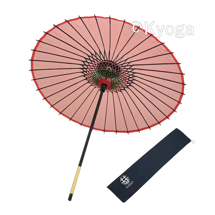 和傘・野点傘専門店 恭雅】 和傘 − 絹傘 1尺4寸 無地 赤 継柄