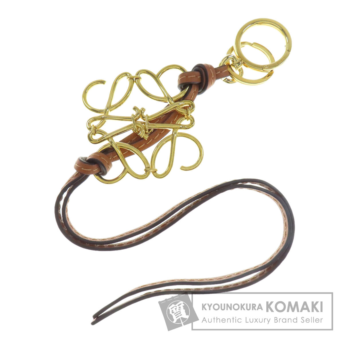 LOEWE ロエベ アナグラム チャーム キーホルダー 金属製/レザー