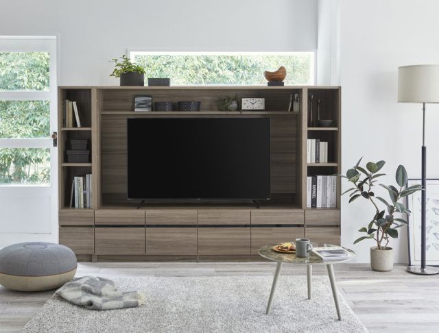 GRANNER（グラナー）壁面収納テレビボード（幅141～160cm×奥行44cm