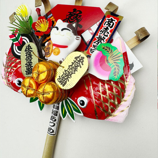 ミニ熊手招き猫 （招き猫くまで） 縁起物・酉の市