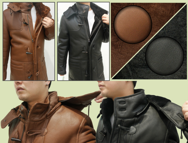 メンズ ダッフルコート ラム/ムートン・WFS ムートンコート 6517