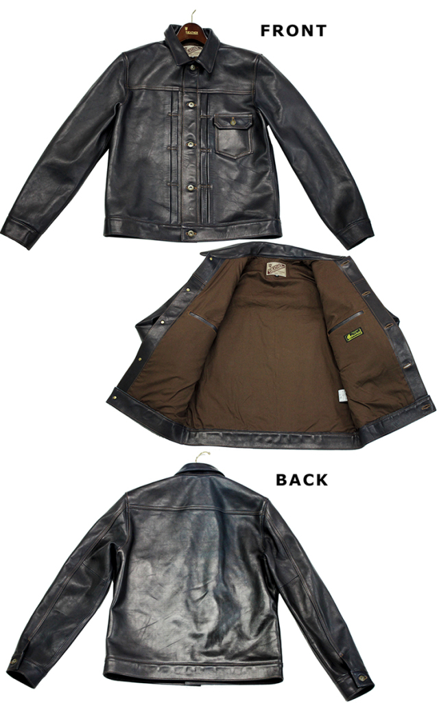 Y2LEATHER 日本製 馬革 ステンカラージャケット メンズ ブラック