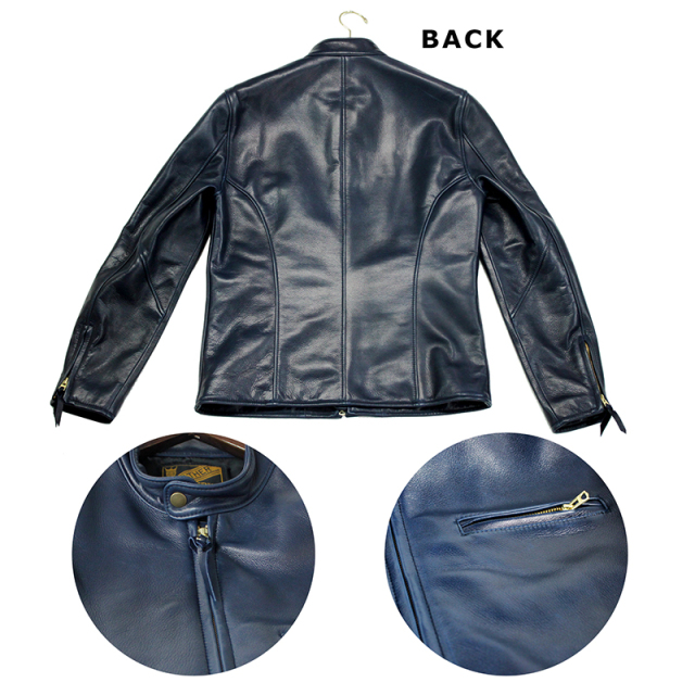 Y2LEATHER 日本製 牛革 シングルライダースジャケット メンズ ブラック