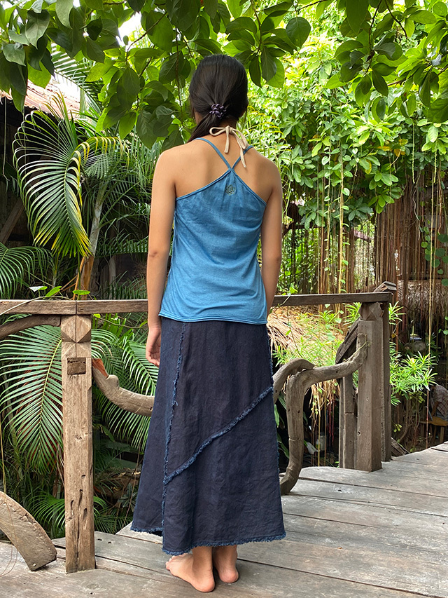 asana HEMP100% フリンジ タイパンツ スカート・草木染め【パヤカ