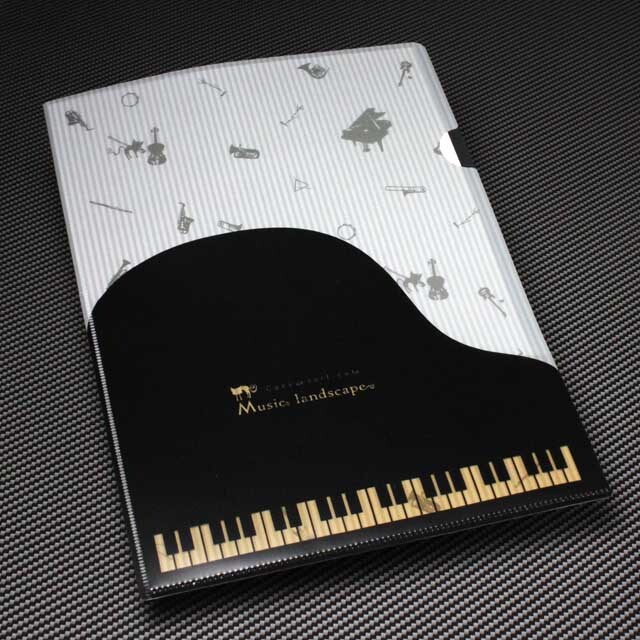 A4版 ポケットクリアファイル 《グランドピアノ》 213964 音楽雑貨