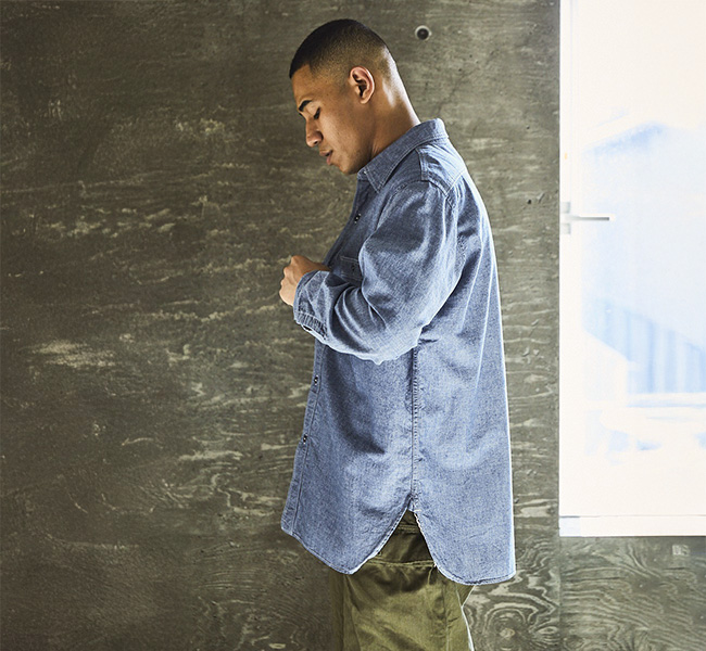 orslow オアスロウ RELAX FIT CHAMBRAY WORK SHIRT リラックスフィット