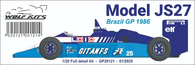 ウルフモデル 1/20 レジンキット リジェ JS27 ブラジルGP 1986 GP20121
