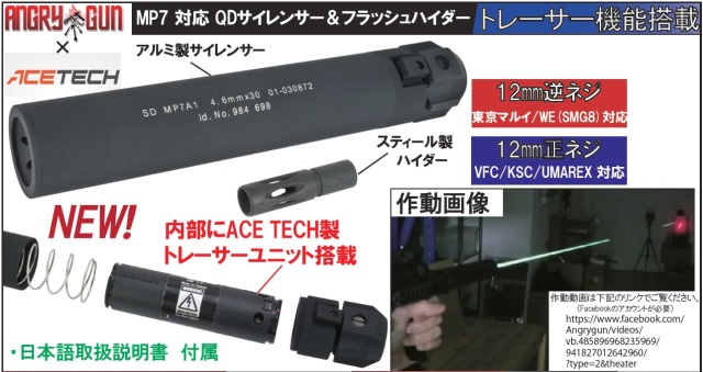 ANGRY GUN MP7 QDサイレンサー＆フラッシュハイダーセット フルオート