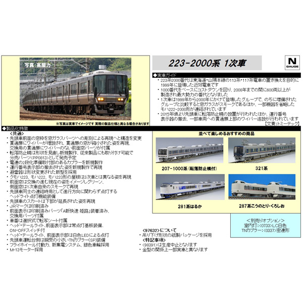 TOMIX 97631/97632 223系2000番代（1次車・転落防止幌付・8両編成/4両