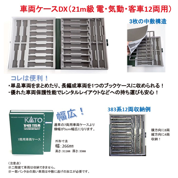 KATO 10-218 車両ケースDX（21m級 電・気動・客車12両用） railways