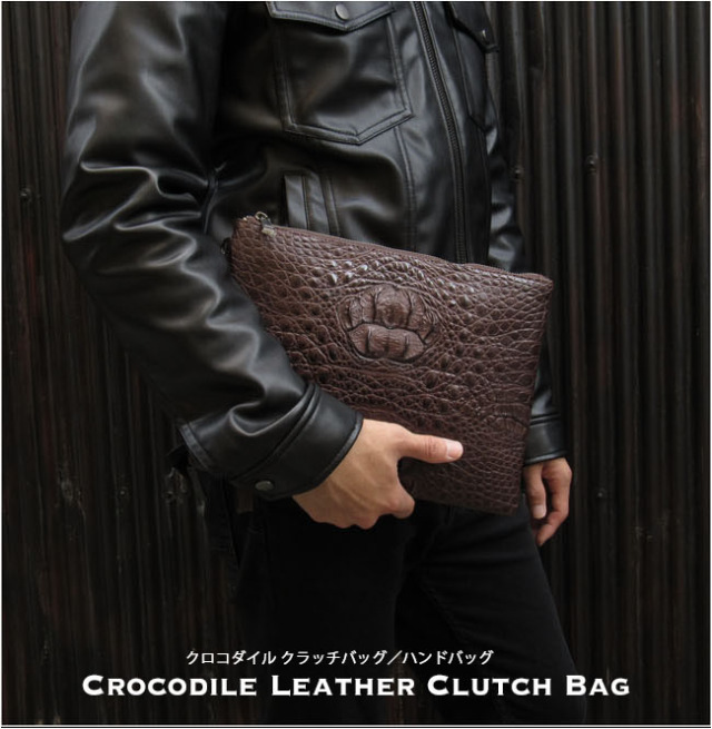 クロコダイル クラッチバッグ セカンドバッグ ハンドバッグ マルチ