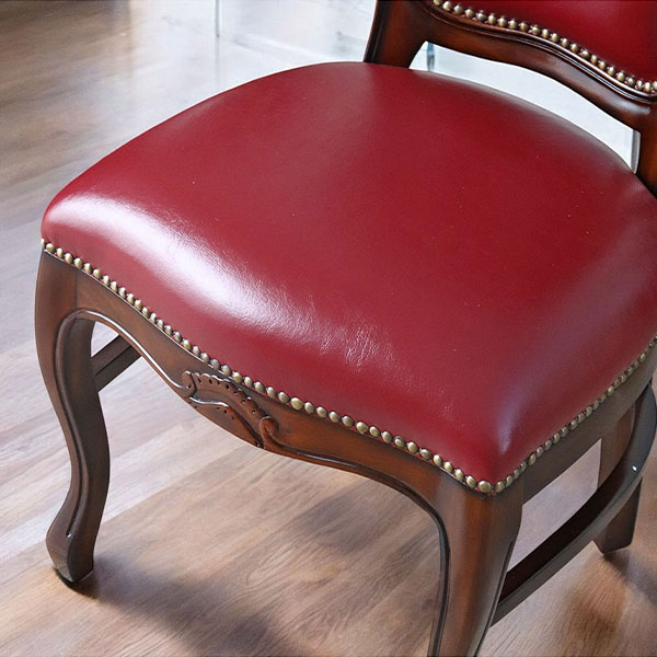 マリナカッシーリ 猫脚 ダイニングチェア (ワインボルドー 合皮）｜Y