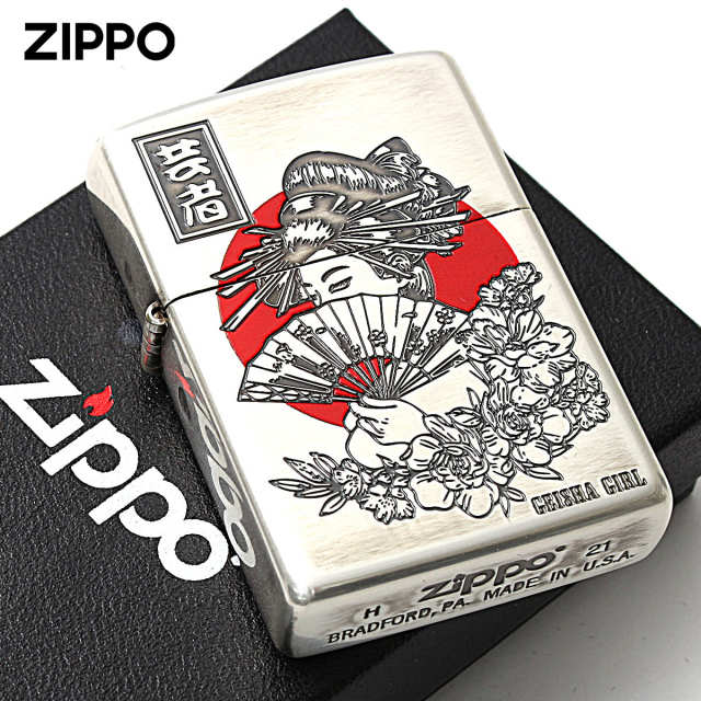 Zippo ジッポー 和柄 芸者 JAPANESE STYLE 2020 銀メッキ 80058｜Zippo