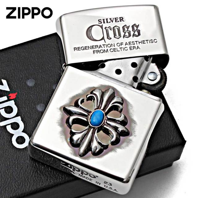 Zippo ジッポー クロス 十字架 メタル 純銀メタル いぶし仕上げ Cross