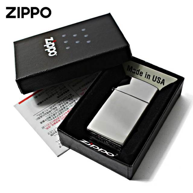 Zippo ジッポー スリム 無地 鏡面 シルバー ハイポリッシュクローム