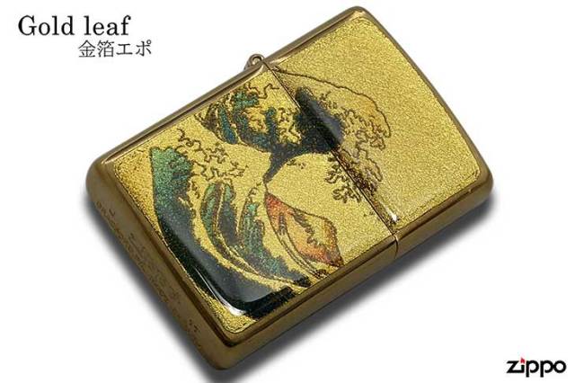 Zippo ジッポー 金箔エポ Gold leaf 波富士｜Zippo専門店フラミンゴ：本店