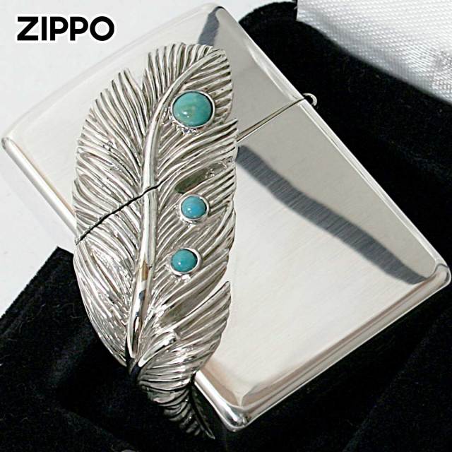 Zippo ジッポー 純銀 スターリングシルバー ビックフェザーメタル Big
