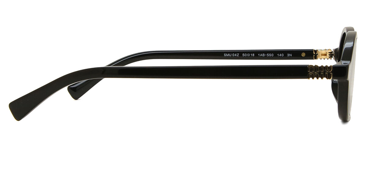 Miu Miu MU04ZS 1AB5S0 オーバル ブラック サングラス