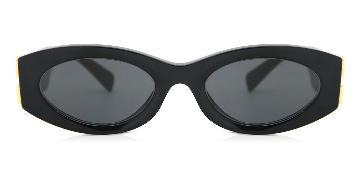 Miu Miu MU11WS 1AB5S0 Oval Black Sunglasses | SmartBuyGlasses US