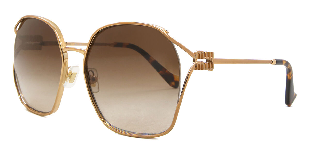 Miu Miu MU52WS 7OE6S1 Square Brown Sunglasses | SmartBuyGlasses US