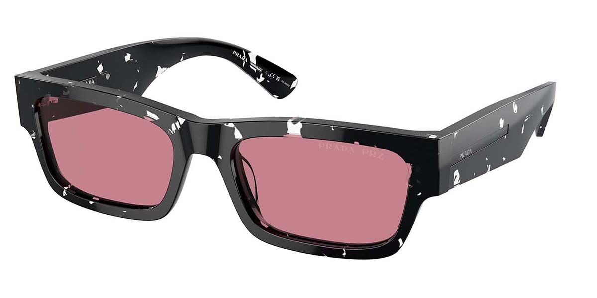 Prada PR A03S 16K07T Rectangle Black Sunglasses | SmartBuyGlasses US