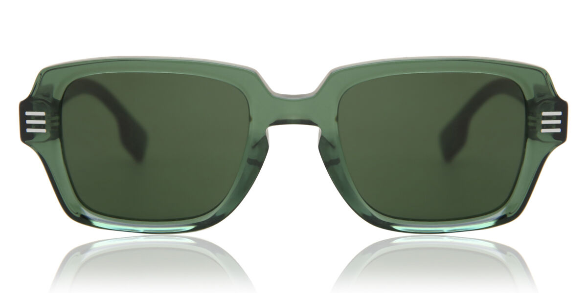 Burberry BE4349 ELDON 394671 Square Transparent Green Sunglasses