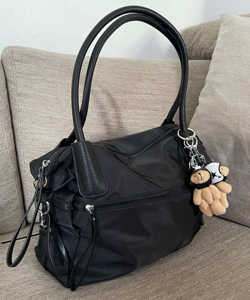 予約販売】大容量ジップデザインショルダーバッグ クロスベルト付