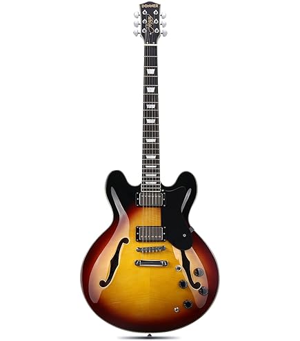 Amazon | GROTE Jazz Electric Guitar Semi-Hollow Body Chrome