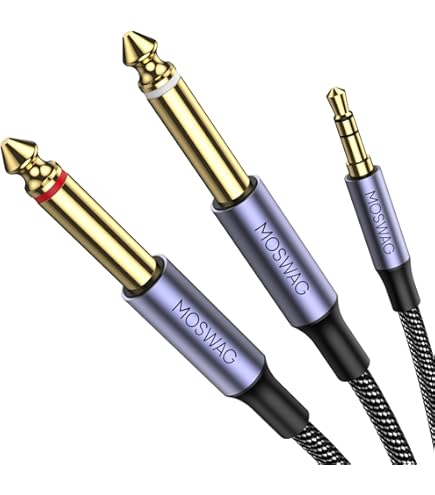 Amazon | MOSWAG 3.5mmから6.35mm TRSステレオオーディオケーブル2m（2