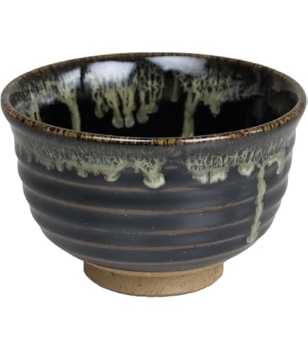 Amazon.co.jp: 民芸益子焼 関澤武窯 抹茶碗 鉄釉茶器 共箱解説書付き