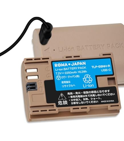 Amazon | 2200mAh バッテリー Canon EOS 1D、EOS 1D Mark II、EOS 1D