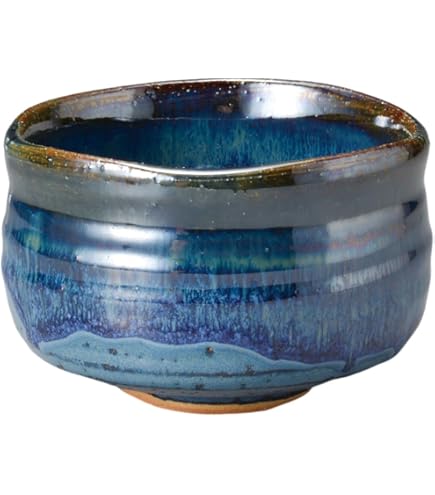 Amazon.co.jp: 楽焼窯元・七世 川崎和楽作黒楽茶碗 茶道具 共箱 栞