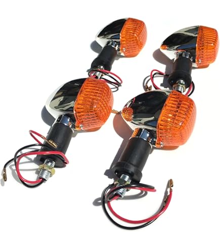 Amazon | 汎用 角型ウィンカー 黄ばみ/ブラック 2個 ロングステー付