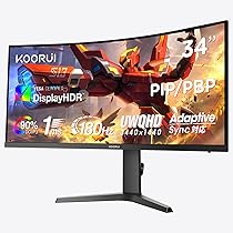 Amazon.co.jp: KOORUI 湾曲チゲーミング モニター 34イン WQHD(3440