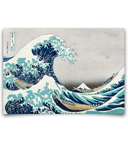 Amazon.co.jp: 世界の名画・葛飾北斎 神奈川沖浪裏 ジークレー技法