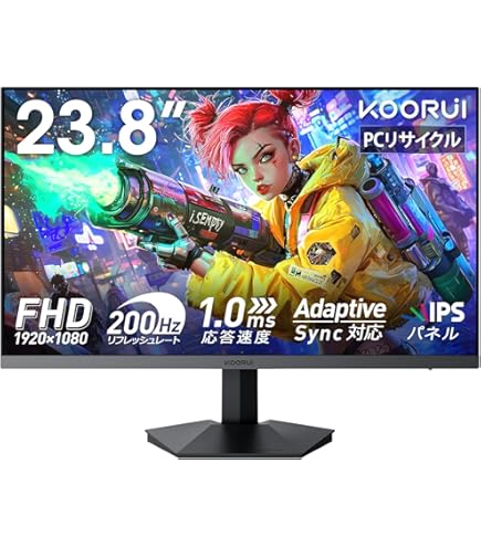 Amazon.co.jp: KOORUI ゲーミングモニター 24インチフルHD VA 非光沢