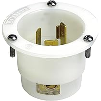 Leviton 20 Amp, 125 Volt, NEMA L5-20R, 2P, 3W, Locking Connector