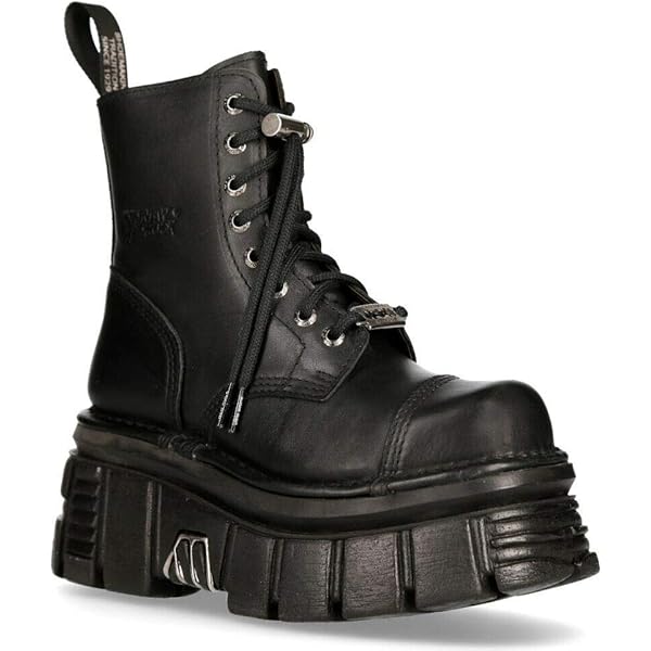 Amazon.com | New Rock MILI-084N-S3 Black Gothic Boots Fashion