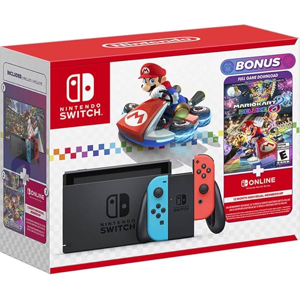 Amazon.com: Nintendo Switch w/ Gray Joy-Con + Mario Kart 8 Deluxe