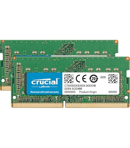 Crucial 32GB Kit (16GBx2), 260-pin SODIMM, DDR4 PC4-19200, at