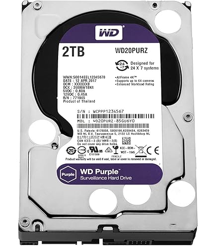 Amazon.com: WD Purple 4TB Surveillance Hard Disk Drive - 5400 RPM