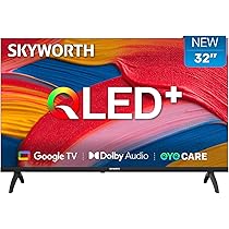 SKYWORTH 32 Inch QLED Smart TV, HD TV Compatible with Google TV