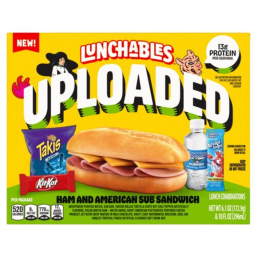 Lunchables Uploaded Ham and American Sub Sandwich Lunch