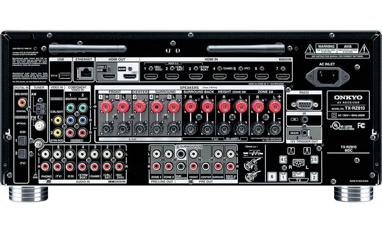 Onkyo TX-RZ810 7.2-channel home theater receiver with Wi-Fi