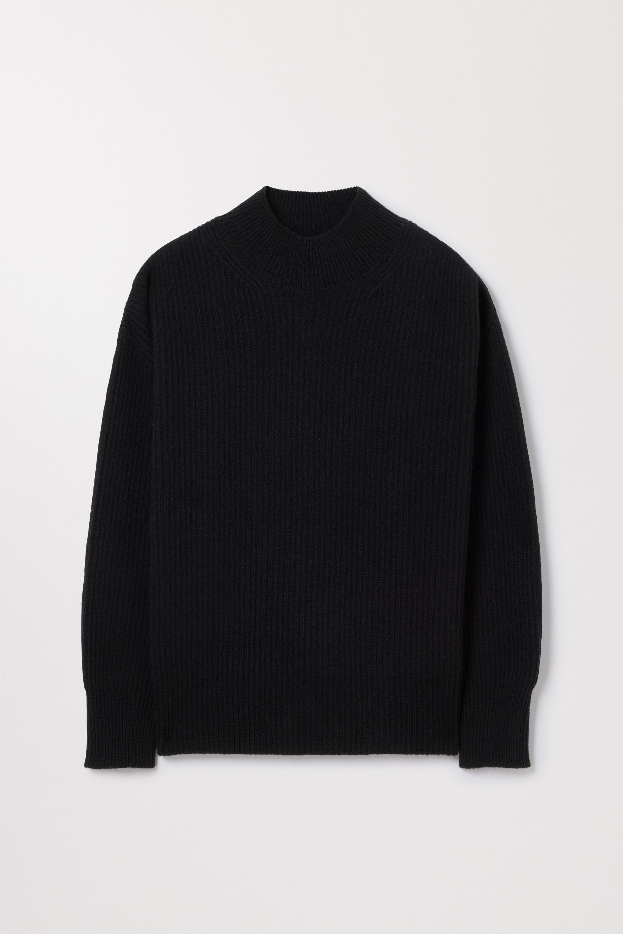 Black Mock Neck Sweater | 100% Recycled Wool | Asket