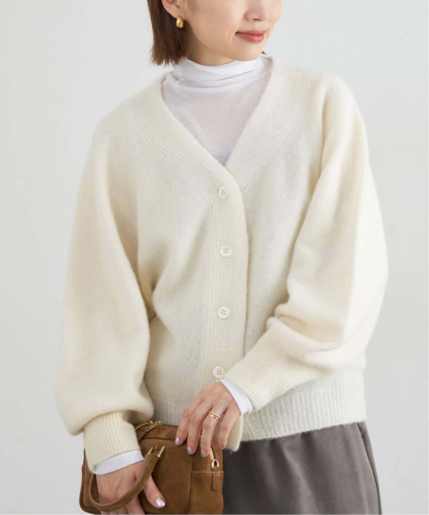 ピュア カシミヤ ドルマンVネックカーディガン（カーディガン）｜IENA