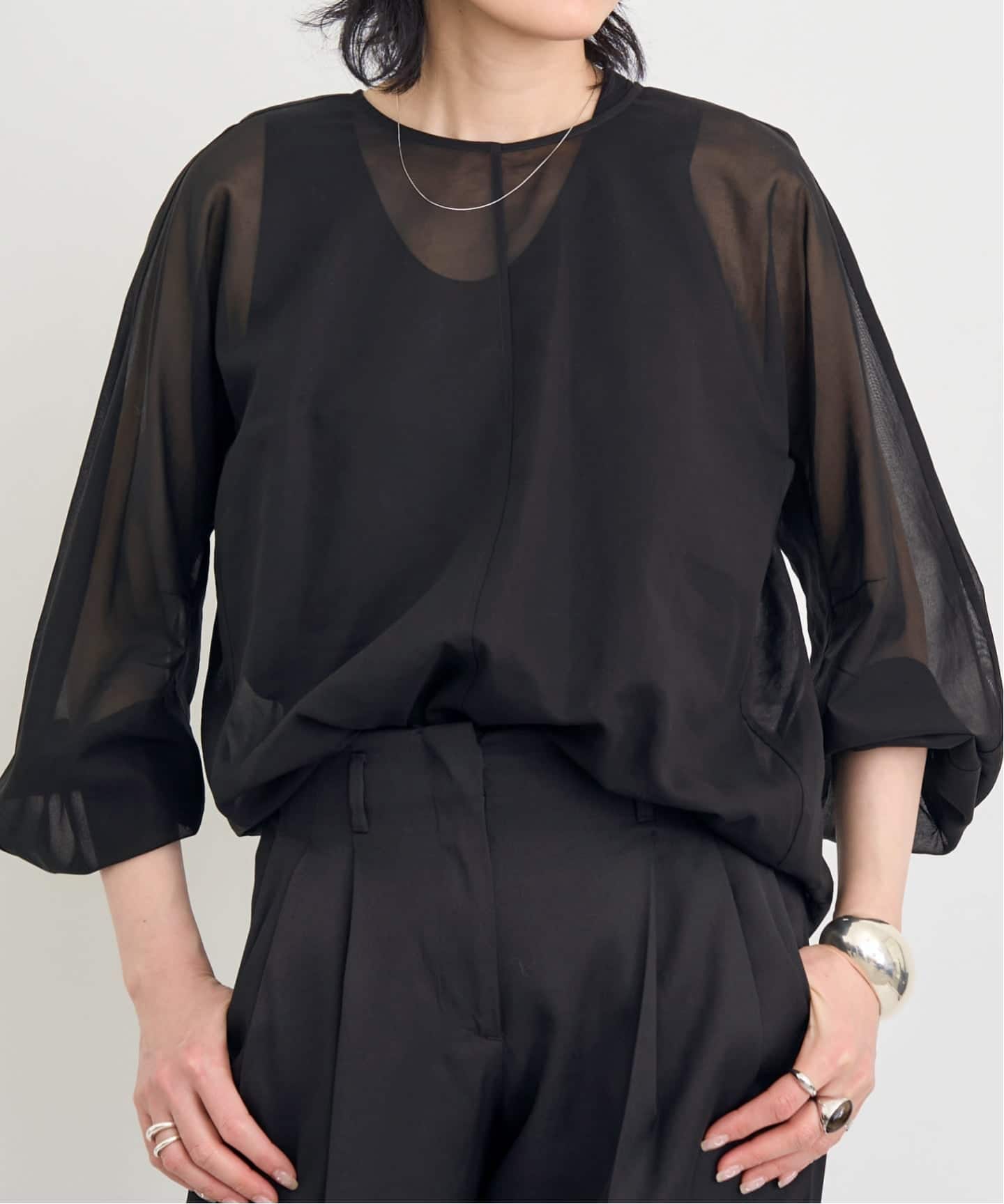 COL PIERROT/コル ピエロ】 COTTON SHEER BLOUSE（シャツ／ブラウス