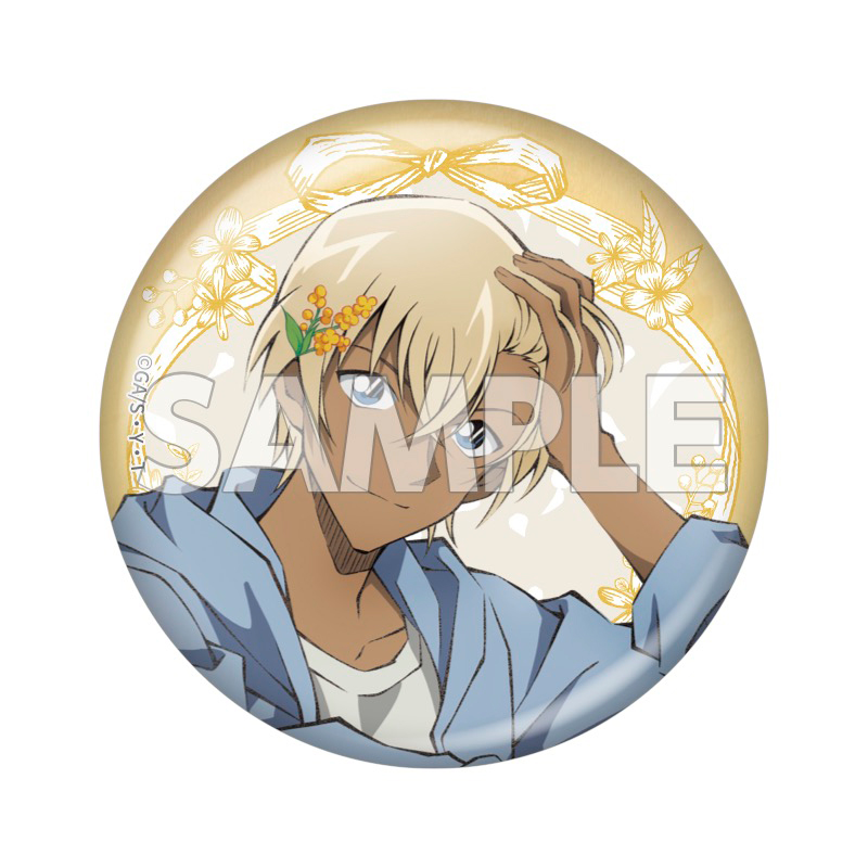 名探偵コナン ちょいデカホロ缶バッジ 花冠-flow in the wind-（安室