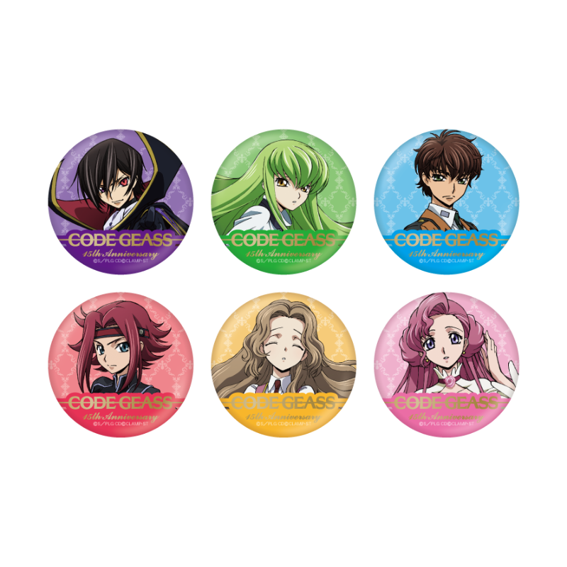 コードギアス 反逆のルルーシュ 15周年記念箔押し缶バッジ（6種