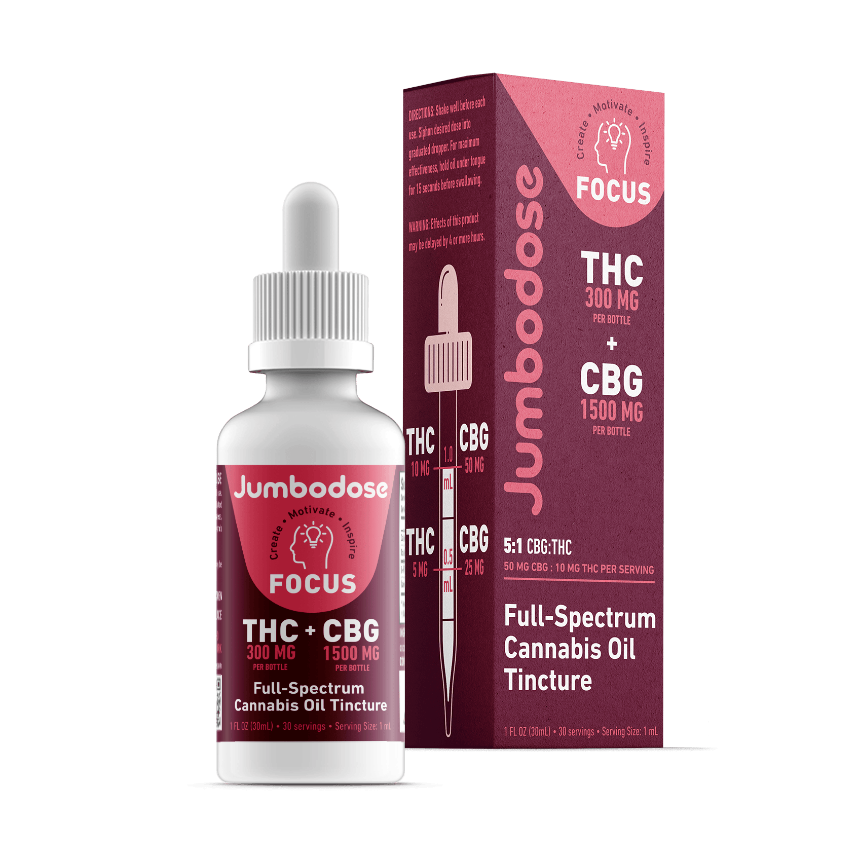 Focus 5:1 CBG:THC | Tincture | 300mg by Jumbodose | Buy Online